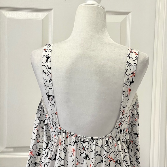 Zara Blogger's Favorite White Floral Printed Bow Tie Back Midi Dress Siz… - Picture 10 of 12